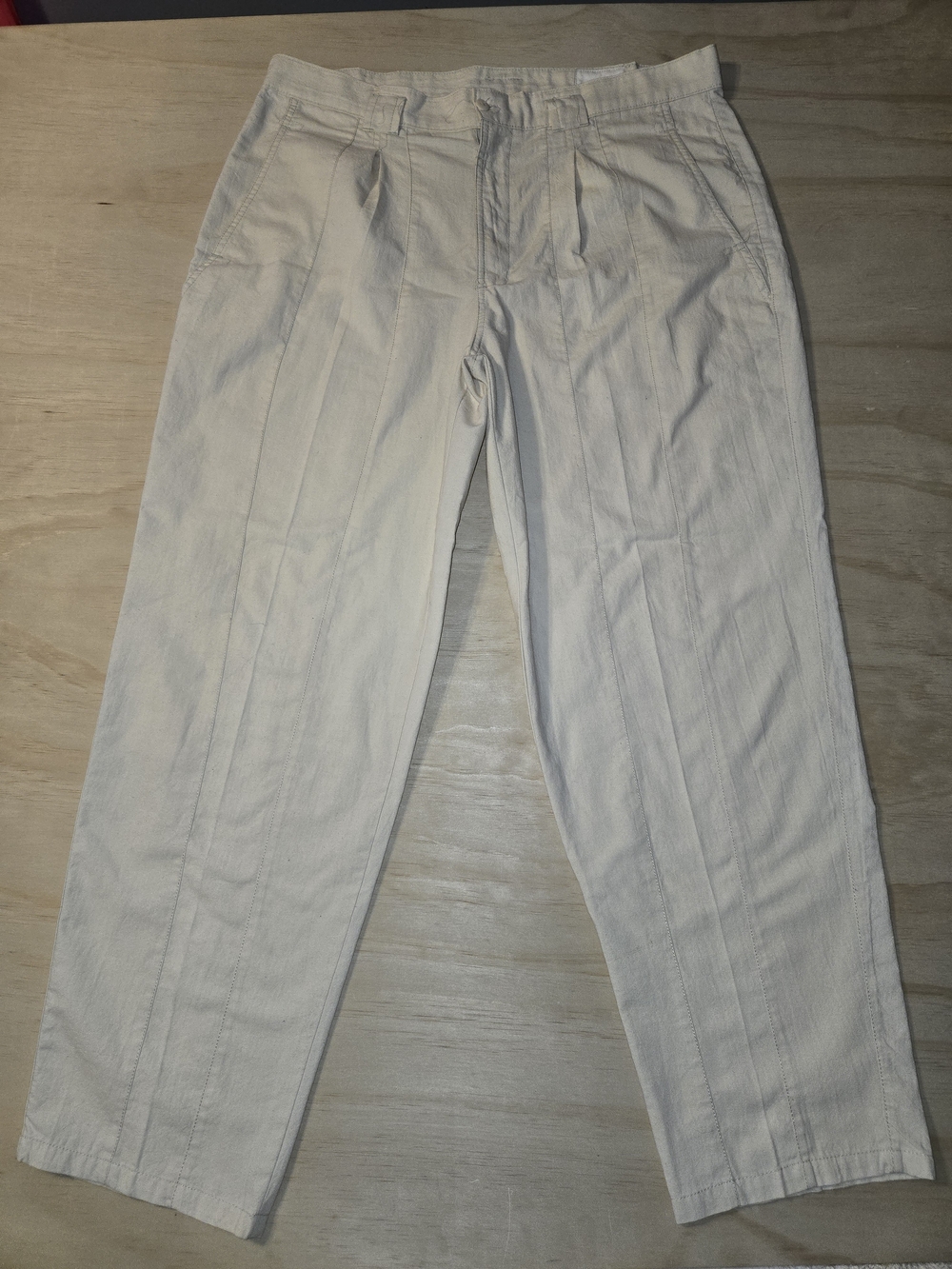 Gitano Vintage 1990s Tapered Trousers Double Pleat Khaki Mens Size 38 Short